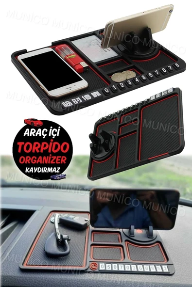 Mucuks Çok Fonksiyonlu Kaymaz Araba Dashboard Mat Telefon Tutucu Kaymaz Mat Ped Her Araç İçin Mükemmel Uyum - 5