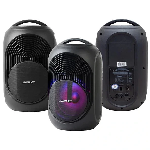 Shile Sl-2018a El Mikrofonlu-kumandalı Usb/sd/bt Işıklı Taşınabilir Şarjlı Seyyar Anfi - 3
