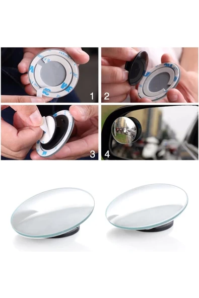 SEKA TARIM Oto Araç Kör Nokta Ayna Prizmatik Ayna Araba Aynası 360° Oynar 2 Adet - 4