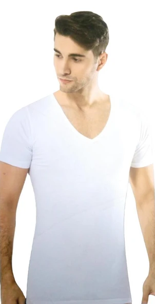 6 Adet Anıt Erkek Pamuklu Penye V Yaka Kısa Kol Fanila Atlet 1173 ürün görseli