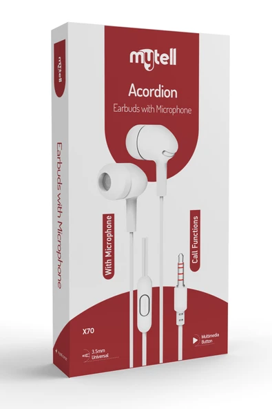 Mytell Mikrofonlu Kulaklık 3,5 mm Silikonlu Acordion X70 Universal - 10