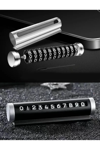SEKA TARIM Metal Kasa Numara Çevirmeli Araç İçi Telefon Numaratör Parkmatik Araba Numaratör Siyah - 6
