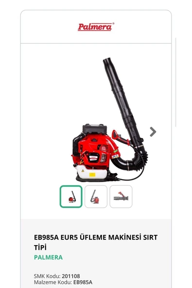 Palmera EB985A EUR5 ÜFLEME MAKİNESİ SIRT TİPİ PALMERA