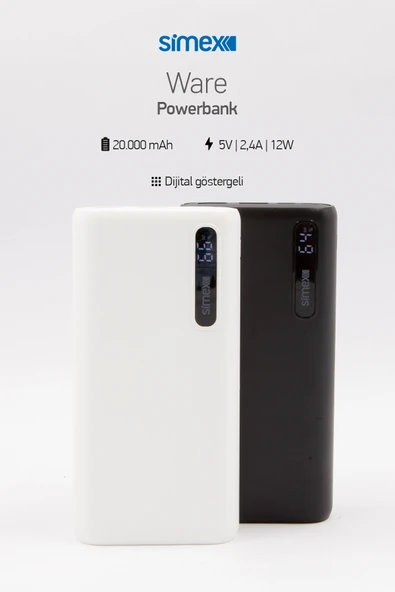 Simex Digital Göstergeli 20000mAh Power Bank S-28 Ware - 8