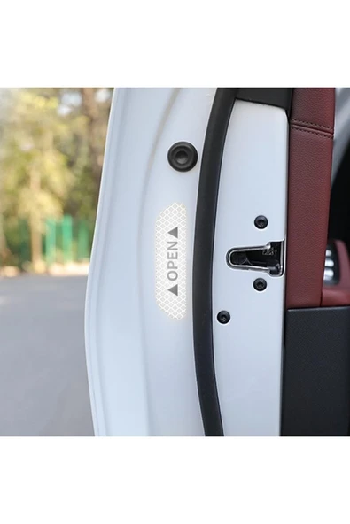 SEKA TARIM Beyaz Araç Açık Kapı Uyarı Reflektörü 4 Adet Uyarı Ikaz Stickeri - 2