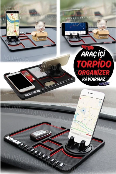 Mucuks Çok Fonksiyonlu Kaymaz Araba Dashboard Mat Telefon Tutucu Kaymaz Mat Ped Her Araç İçin Mükemmel Uyum - 2
