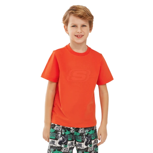 Essential B Short Sleeve T-Shirt Büyük Erkek Çocuk Turuncu Tshirt SK232080-700 ürün görseli 1