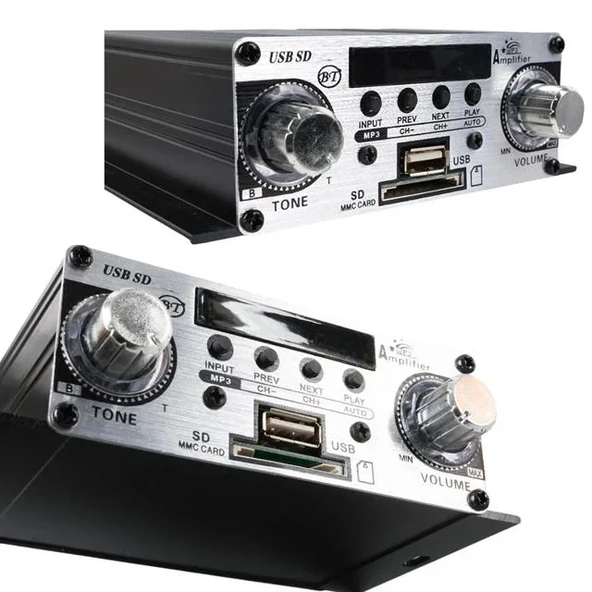 Magicvoice Yw-191l 12 Volt 100 Watt Motosiklet Bluetooth Amfi Usb/sd 2 Kanal Pazarcı - Anfi (125x95x40mm) - 3