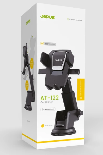 Jopus Araç İçi 360° Dönebilen Cama ve Göğüse Yapışan Vantuzlu Telefon Tutucu JO-AT122 - 3