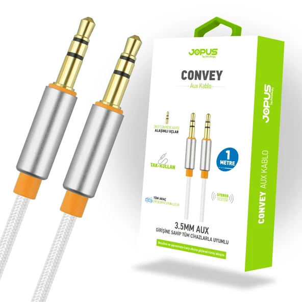 Jopus AUX Kablosu Universal 3.5mm JA-05 Convey 1 Metre - 2