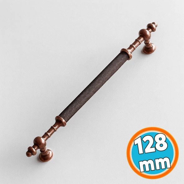 Mobilya Mutfak Çekmece Dolap Dolabı Kulpu Kulbu Kulpları Eskitme Antik Bakır Metal 128 mm ürün görseli