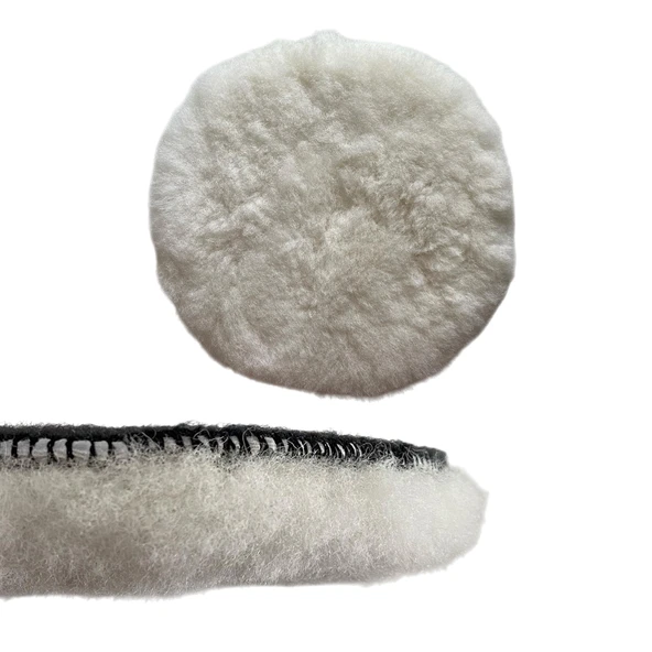 Koyun Postu Pedi Ø 125 mm Pasta Cila Polisaj Süngeri Cırt Tabanlı Kuzu Postu Yünü Keçesi Parlatma ( 1 Adet ) - Resim 2