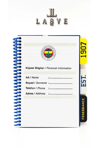 Fenerbahçe YENİ NESİL LİSANSLI FENERBAHCE SPİRALLİ PLANLAYICI BLOKNOT AYRACLI KARTON KAPAK YENİ SEZON - 2