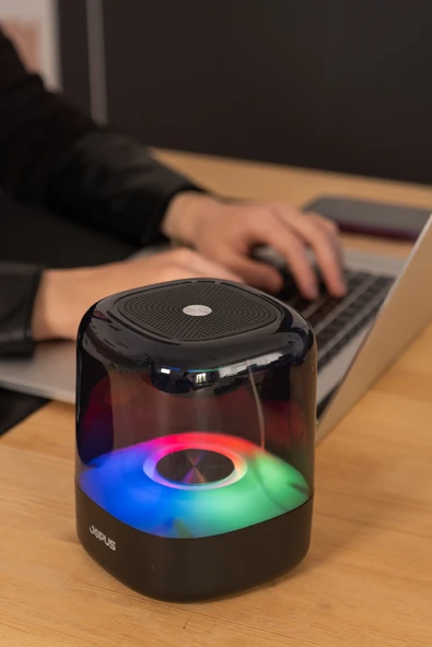 Jopus Radyolu RGB LED'li Stereo Ses Bass Bluetooth Hoparlör Castor