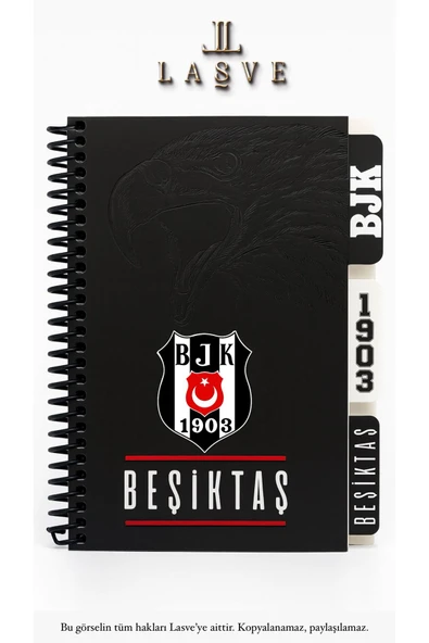 Beşiktaş LİSANSLI YENİ SEZON SPİRALLİ PLANLAYICI BLOKNOT AYRACLI KARTON KAPAK