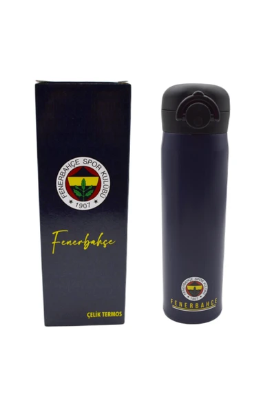 Fenerbahçe Lisanslı Logo Baskılı Kilitli Çelik Termos Matara 400 Ml (555273)