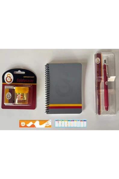 Galatasaray Lisanslı Versatil Kalem Metal Touch Uçlu (Karışık Değişebilir) 0,7mm+Bloknot+Kırtasiye Seti 2'Li ürün görseli 1