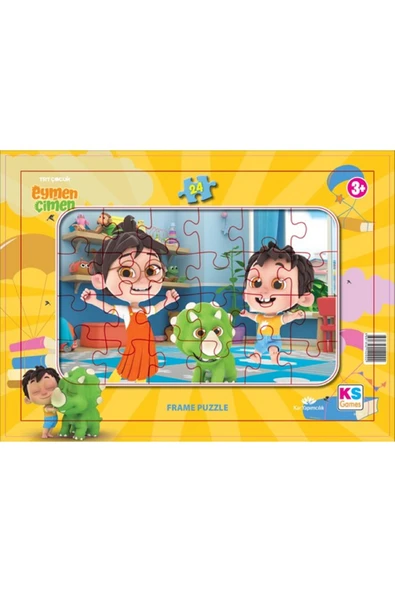 Ks Games Eymen ile Çimen Frame Puzzle/Yapboz 24 Parça 3+ Yaş ve Sezgi Store Cetvel - 2
