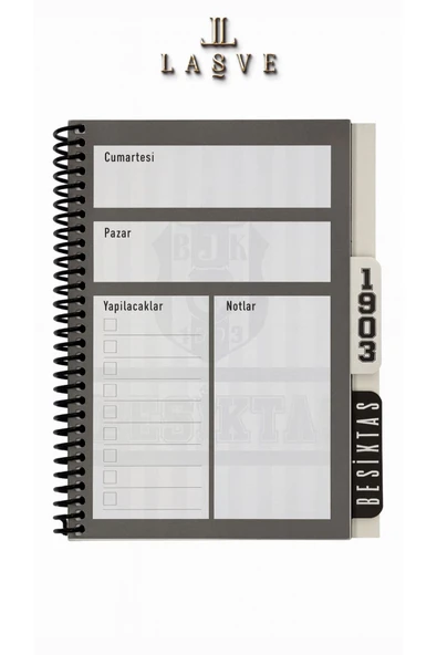 Beşiktaş LİSANSLI YENİ SEZON SPİRALLİ PLANLAYICI BLOKNOT AYRACLI KARTON KAPAK - 5