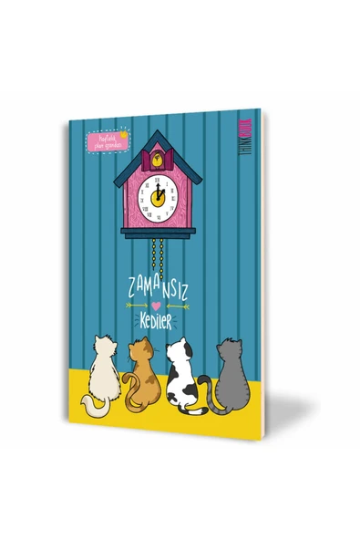 Thinkbook Zamansız Kedi Serisi - Guguklu Saat Zamansız Ajanda 14x20 Cm
