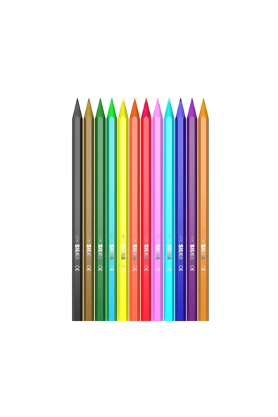 Silka 12'li shiny tüp kuru boya kalemi - 2