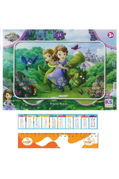 Ks Games Sofia Frame Puzzle/Yapboz 24 Parça 3+ Yaş ve Sezgi Store Cetvel