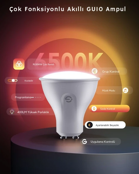 Govee RGBWW GU10 Akıllı Ampul 400 Lümen - 2'li Paket B600D3C1 - 8
