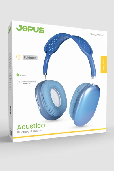 Jopus Mikrofonlu Ses Seviyesi,Arama,Şarkı Değiştirme Kontrol  Düğmeli Bluetooth Kablosuz Kulaklık Acustica - Resim 4