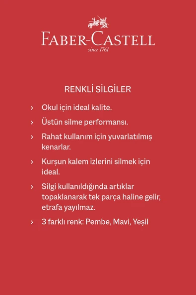 Faber Castell 24 lü Renkli Silgi - 3