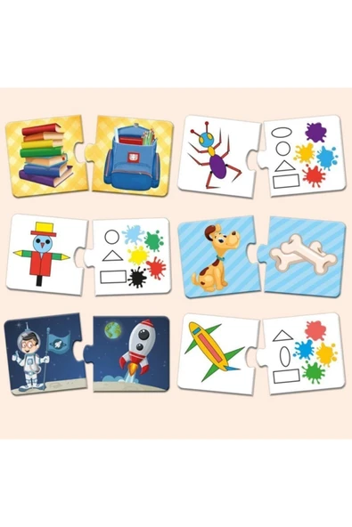 Circle Toys Connect Puzzle Algılama Bağlantı Kurma Dikkat Kartları 48 Kart 96 Görsel - 2