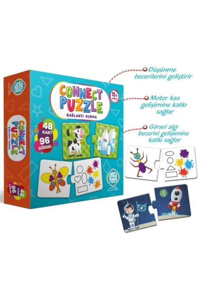Circle Toys Connect Puzzle Algılama Bağlantı Kurma Dikkat Kartları 48 Kart 96 Görsel - 3