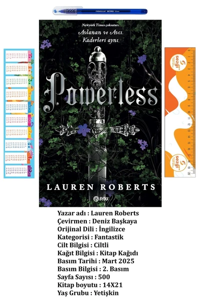 BETA byou Powerless (Ciltli) Yetişkin Lauren Roberts'ın Fantastik/Romantik Romanı+ ürün görseli 1