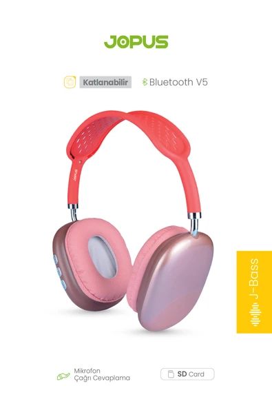 Jopus Mikrofonlu Ses Seviyesi,Arama,Şarkı Değiştirme Kontrol  Düğmeli Bluetooth Kablosuz Kulaklık Acustica - Resim 9