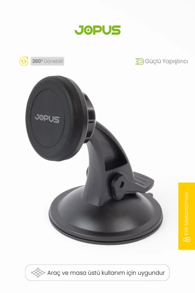 Jopus Araç Içi Cam ve Göğüs Telefon Tutucu Mıknatıslı, Vakumlu Vantuzlu Telefon Tutucu JO-AT107 Uptight - 3