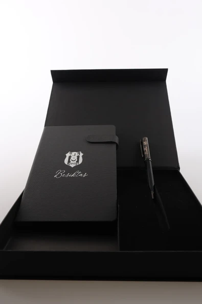 Beşiktaş Dekomus Lisanslı Özel Kutulu "premıum" Busıness Tükenmez Kalem Ve Deri Ajanda - 4