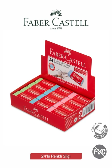 Faber Castell 24 lü Renkli Silgi
