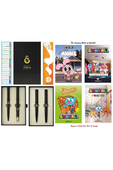 Galatasaray Premium Dolmakalem ve Tükenmez Kalem 2'Li Set+Lisanslı Gumball Boyama Kitabı 4 Adet 16Sy ürün görseli