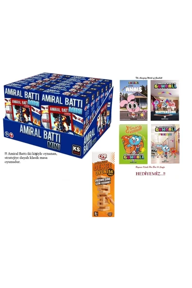 Ks Games Amiral Battı Mini Masa Oyunu ve 54 Parça Doğal Ahşap Denge Oyunu İle 4 Adet 16 Syflık Boyama Kitabı