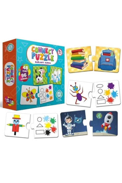Circle Toys Connect Puzzle Algılama Bağlantı Kurma Dikkat Kartları 48 Kart 96 Görsel