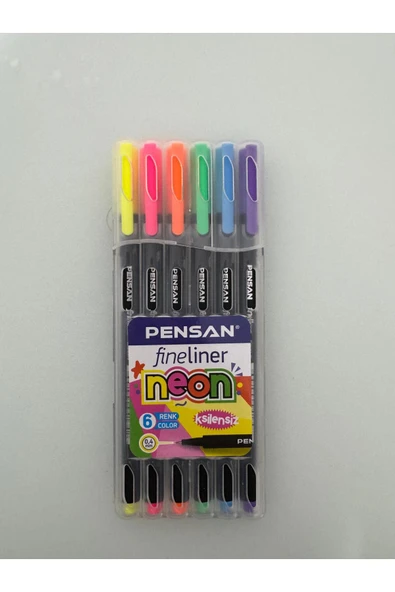 Pensan Fineliner 6 Lı Neon Pvc Kutu 0.4 mm ürün görseli 1