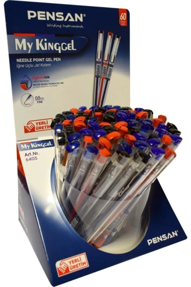Pensan 6405 My-king Jel Tükenmez Kalem 0,5 Mm Karışık Mavi-siyah-kırmızı (60 Lı Paket) ürün görseli 1
