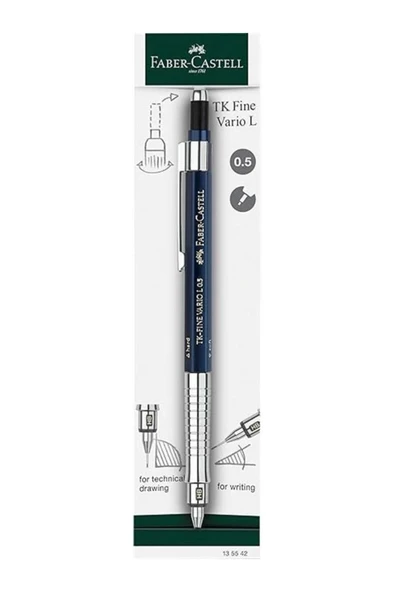 AyrStore Faber-Castell TK Fine Vario LÜX Versatil Kalem, 0.5 mm, Indigo, Ayarlanabilir Metal Uç, Sertlik ürün görseli 1