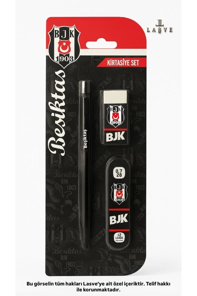 Beşiktaş 3 LÜ KIRTASİYE SETİ 1 ADET WERSATİL KALEM 1 ADET UÇ 1 ADET SİLGİ ürün görseli 1