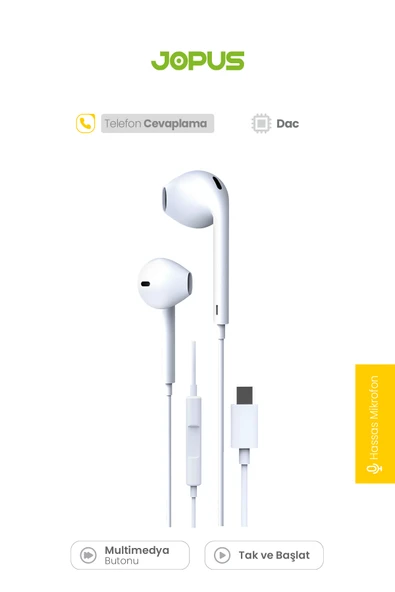 Jopus Type-C DAC Çipli Mikrofonlu Kulakiçi Kemik Silikonsuz Kulaklık K51 Bond - 3