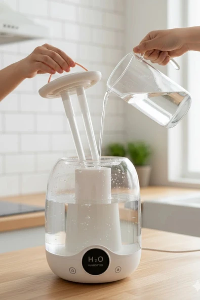 Glr K07 Turuncu Çift Spreyli Ultrasonik Sessiz Hava Nemlendirici ve Gece Lambası | 3L Kapasite - 5