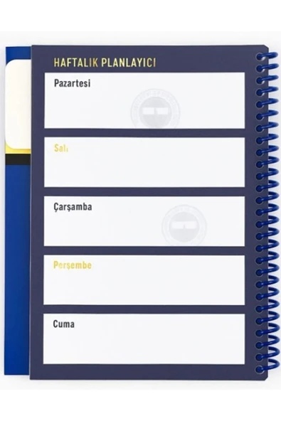 Fenerbahçe Lisanslı Spiralli Planlayıcı Bloknot Ayraçlı Karton Kapak ve 6'Lı Kırtasiye Seti+Sezgist - Resim 4