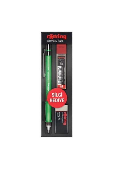 Rotring Visuclick Okul Seti Versatil Kalem + Min + Silgi 3 Lü Set 0.5 Mm Yeşil Ro-vk05-yesıl