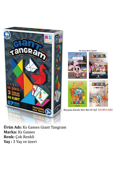 Ks Games Giant Tangram ve The Gumball Lisanslı 4 Adet Boyama Kitabı Her Biri 16 Syf