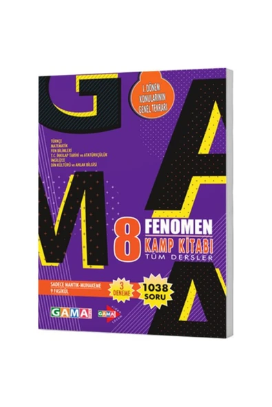Gama Yayınları Gama Okul Yayınları 8. Sınıf Tüm Dersler Fenomen Kamp Kitabı ürün görseli 1