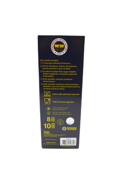 Fenerbahçe Lisanslı Logo Baskılı Kilitli Çelik Termos Matara 400 Ml (555273) - 6